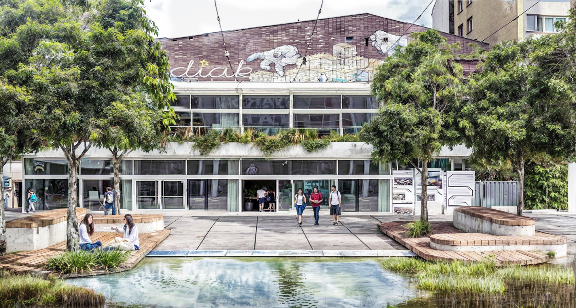 Zodiak, Warszawa, z zielenią